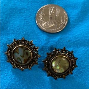 Abalone shell vintage earrings.